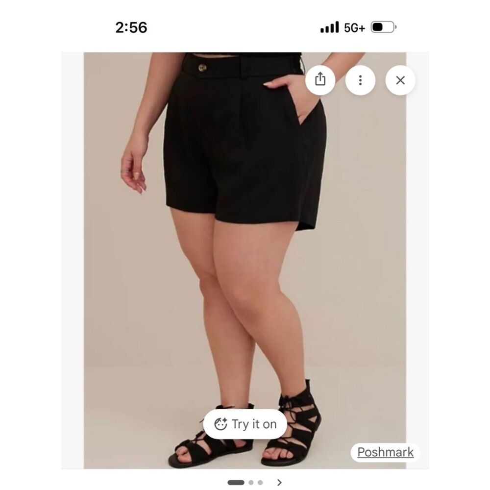 Torrid  Black Linen Shorts Size 24 NWT